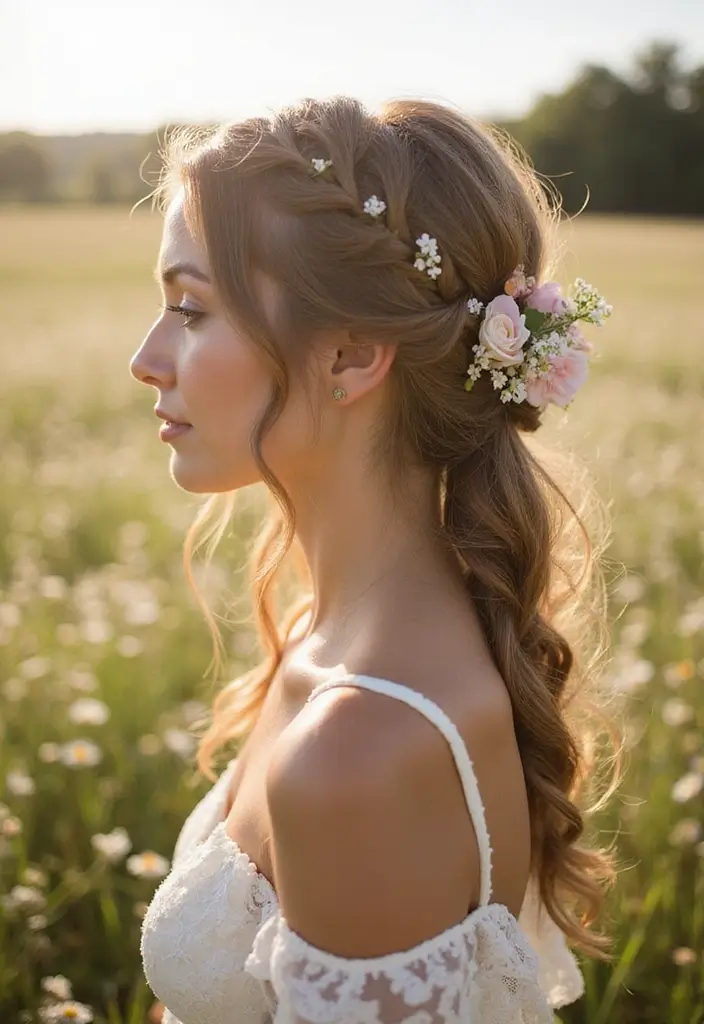 30 Wedding Hair Down Styles That Feel Natural and Beautiful - 3. Loose Side Braid
