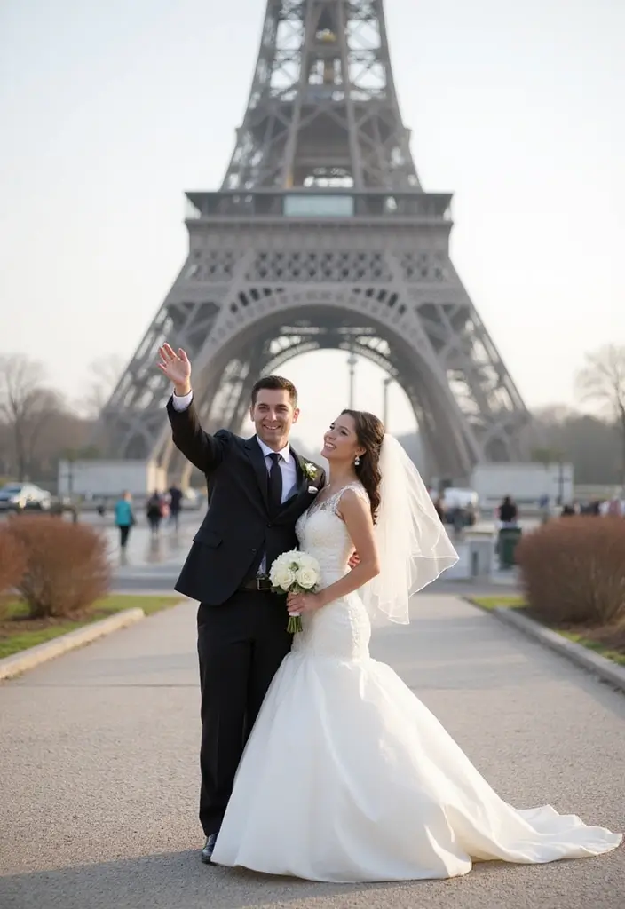 30 Wedding Photo Ideas That Will Make Your Big Day Unforgettable 12 30 Wedding Photo Ideas That Will Make Your Big Day Unforgettable - 12. Iconic Landmarks