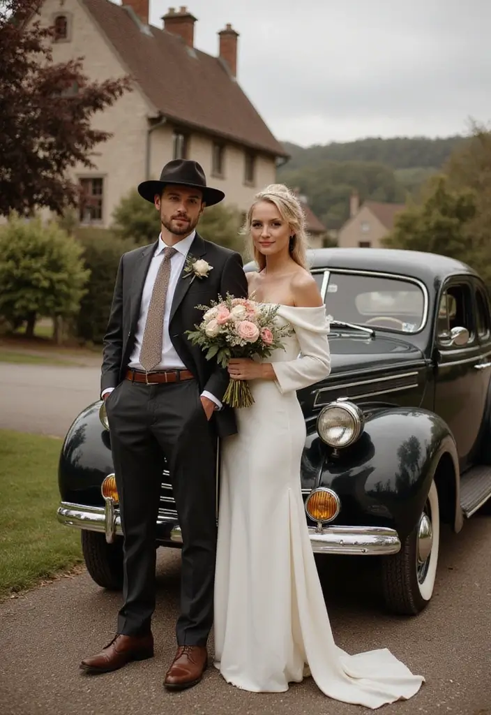 30 Wedding Photo Ideas That Will Make Your Big Day Unforgettable 14 30 Wedding Photo Ideas That Will Make Your Big Day Unforgettable - 14. A Touch of Vintage
