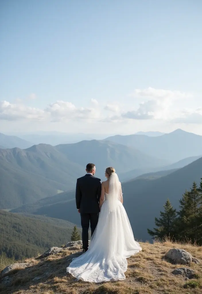 30 Wedding Photo Ideas That Will Make Your Big Day Unforgettable 3 30 Wedding Photo Ideas That Will Make Your Big Day Unforgettable - 3. Majestic Mountain Views
