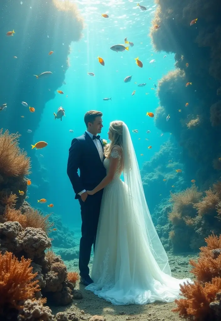 30 Wedding Photo Ideas That Will Make Your Big Day Unforgettable 6 30 Wedding Photo Ideas That Will Make Your Big Day Unforgettable - 6. Underwater Wonders