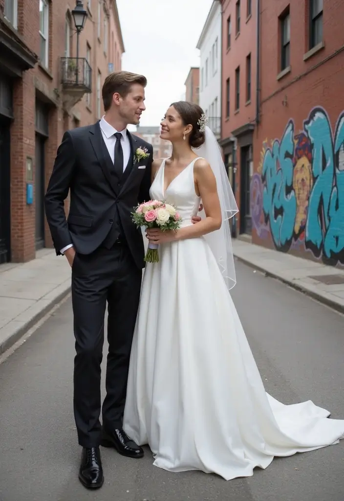 30 Wedding Photo Ideas That Will Make Your Big Day Unforgettable 8 30 Wedding Photo Ideas That Will Make Your Big Day Unforgettable - 8. Urban Chic