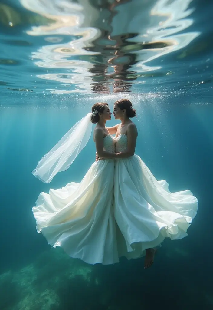 30 Wedding Photoshoot Ideas Every Couple Should Try at Least Once - 14. Underwater Adventure