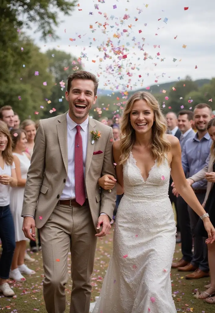 30 Wedding Photoshoot Ideas Every Couple Should Try at Least Once - 15. Colorful Confetti