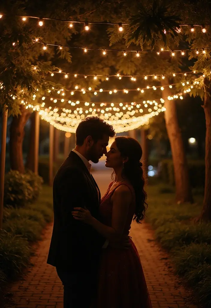 30 Wedding Photoshoot Ideas Every Couple Should Try at Least Once - 18. Ethereal Fairy Lights