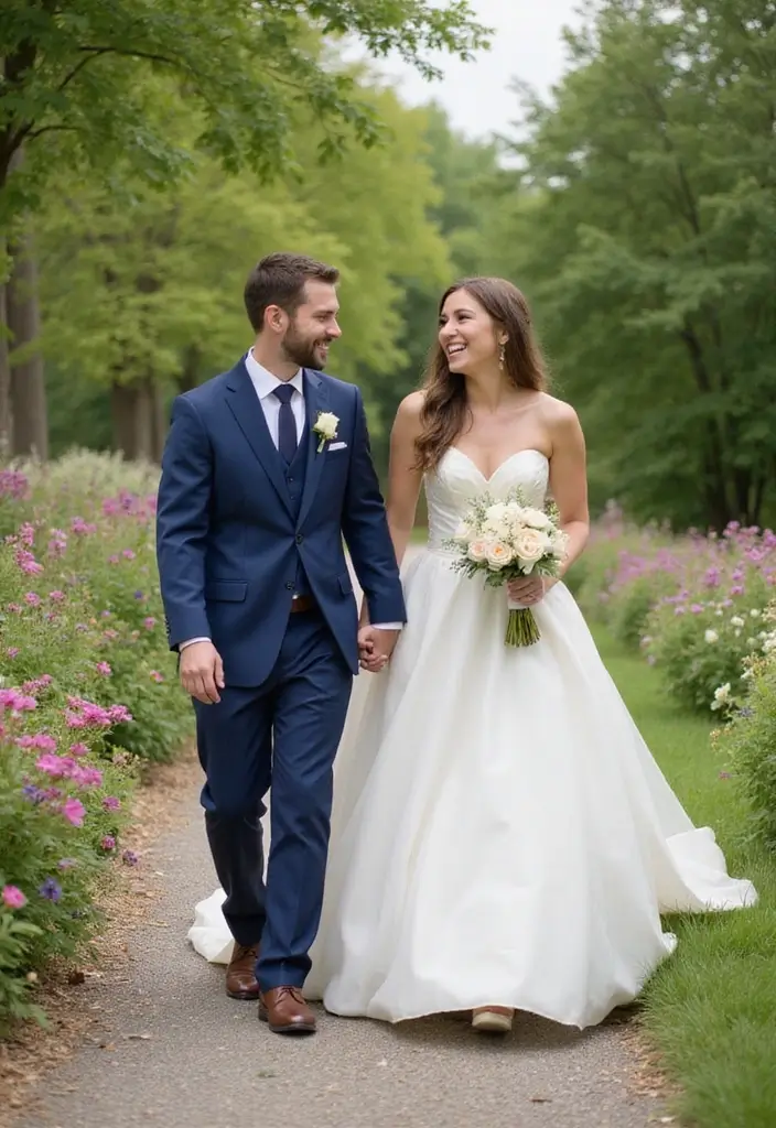 30 Wedding Picture Poses You’ll Want to Save for Your Photographer - 2. Walking Hand in Hand