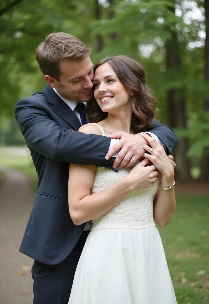 30 Wedding Picture Poses You’ll Want to Save for Your Photographer - 6. The Back Hug