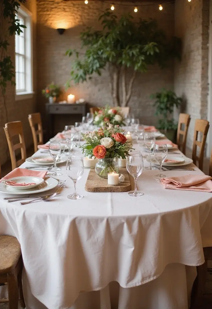 30 Wedding Stage Decorations That Transform Any Venue Into a Fairytale 13 30 Wedding Stage Decorations That Transform Any Venue Into a Fairytale - 13. Organic Cotton Tablecloths