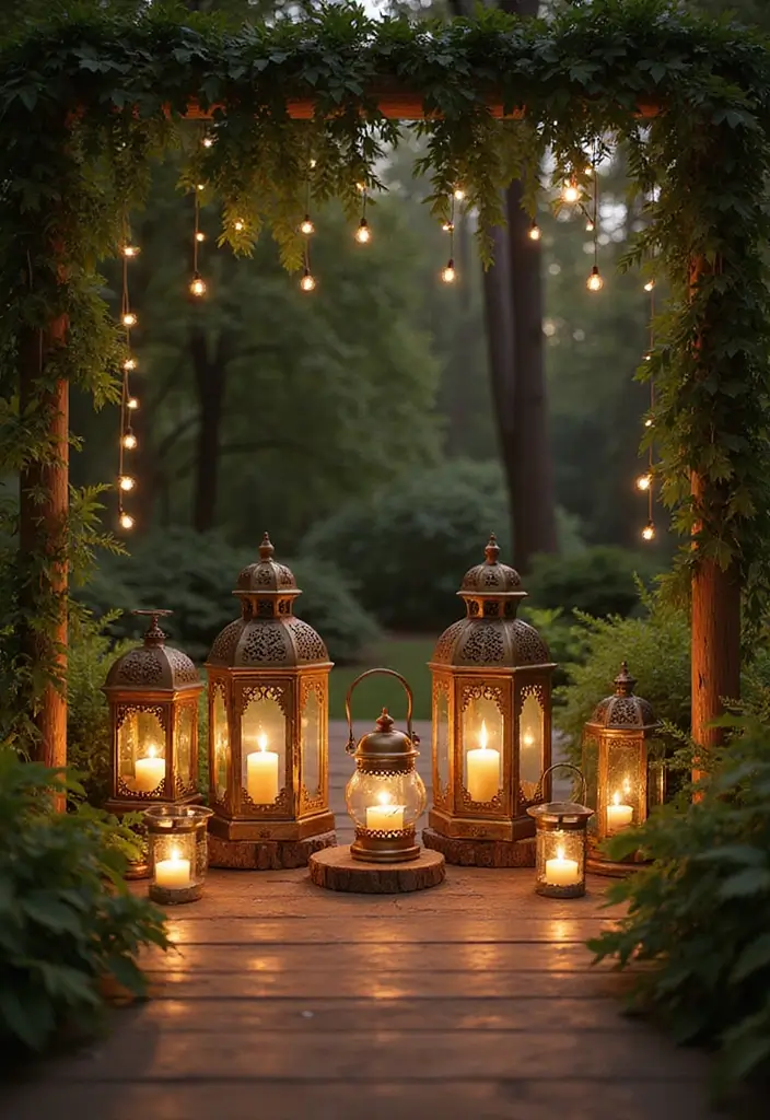 30 Wedding Stage Decorations That Transform Any Venue Into a Fairytale 16 30 Wedding Stage Decorations That Transform Any Venue Into a Fairytale - 16. Vintage Lanterns