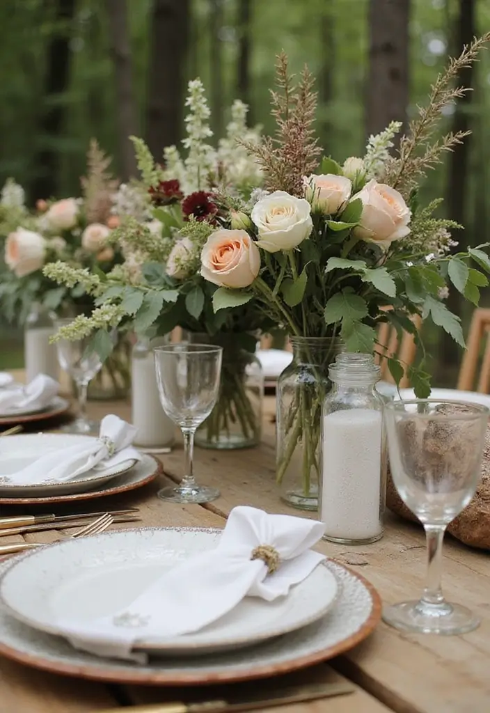 30 Wedding Stage Decorations That Transform Any Venue Into a Fairytale 30 30 Wedding Stage Decorations That Transform Any Venue Into a Fairytale - 30. Nature-Inspired Table Settings