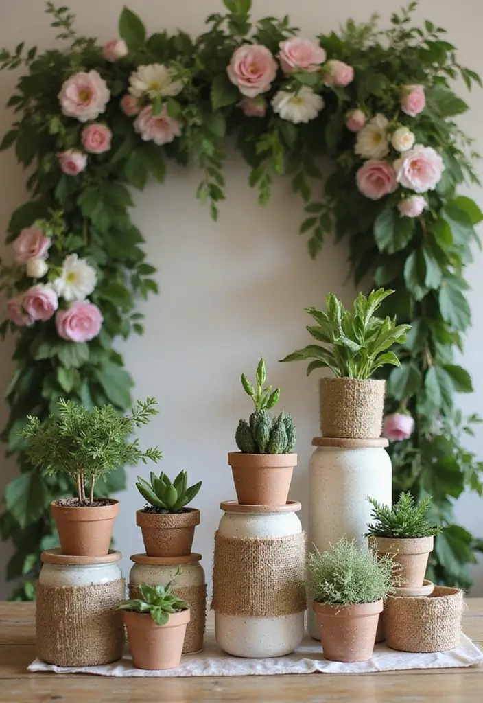 30 Wedding Stage Decorations That Transform Any Venue Into a Fairytale 6 30 Wedding Stage Decorations That Transform Any Venue Into a Fairytale - 6. Eco-Friendly Centerpieces