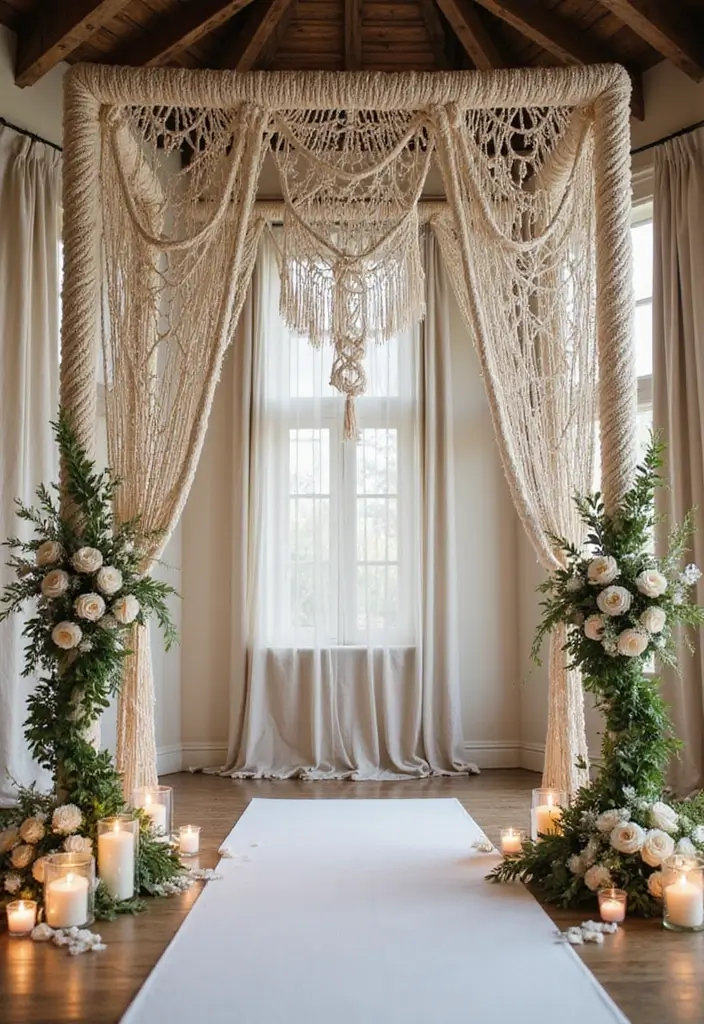 30 Wedding Stage Decorations That Transform Any Venue Into a Fairytale 8 30 Wedding Stage Decorations That Transform Any Venue Into a Fairytale - 8. Macramé Designs