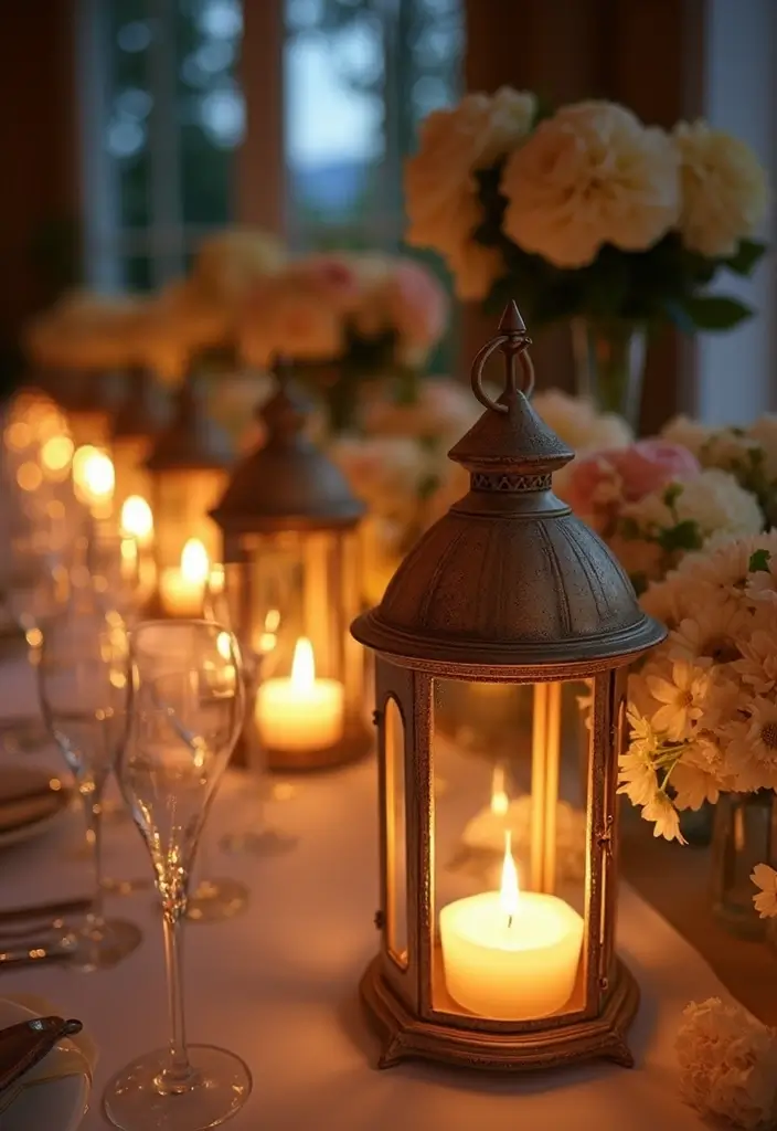 30 Wedding Table Centerpieces That Make a Big Impact 16 30 Wedding Table Centerpieces That Make a Big Impact - 16. Lanterns for a Magical Glow