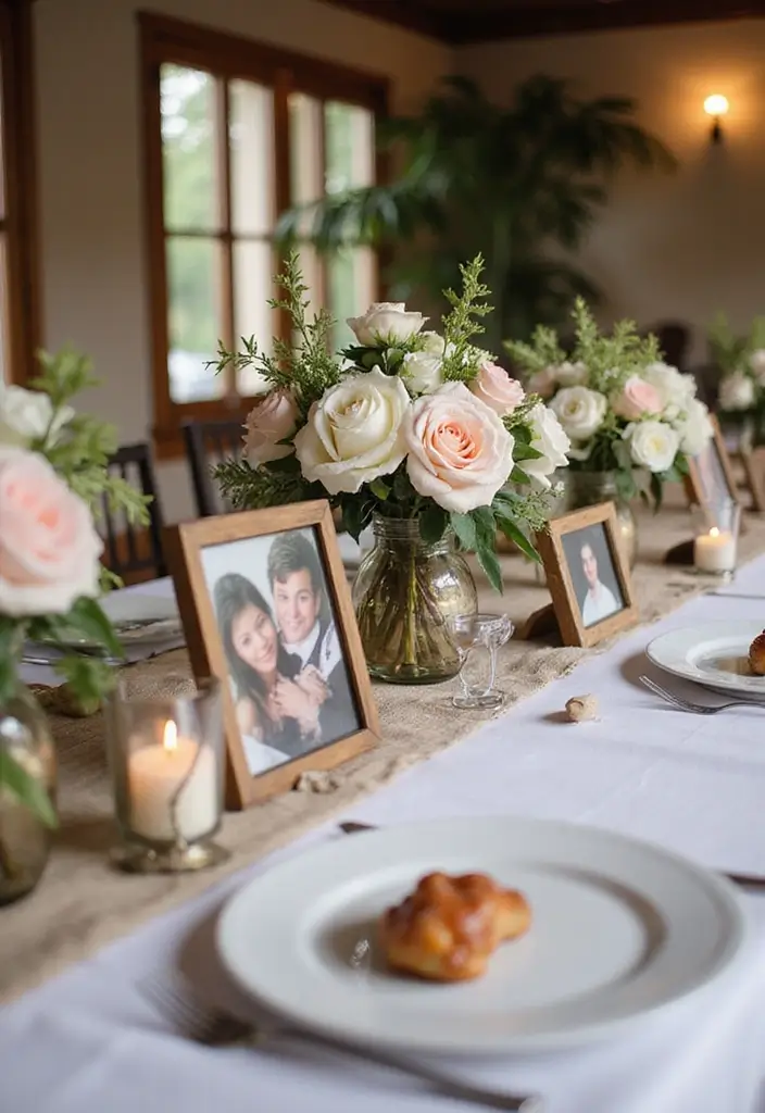 30 Wedding Table Centerpieces That Make a Big Impact 20 30 Wedding Table Centerpieces That Make a Big Impact - 20. Personalized Photo Centerpieces