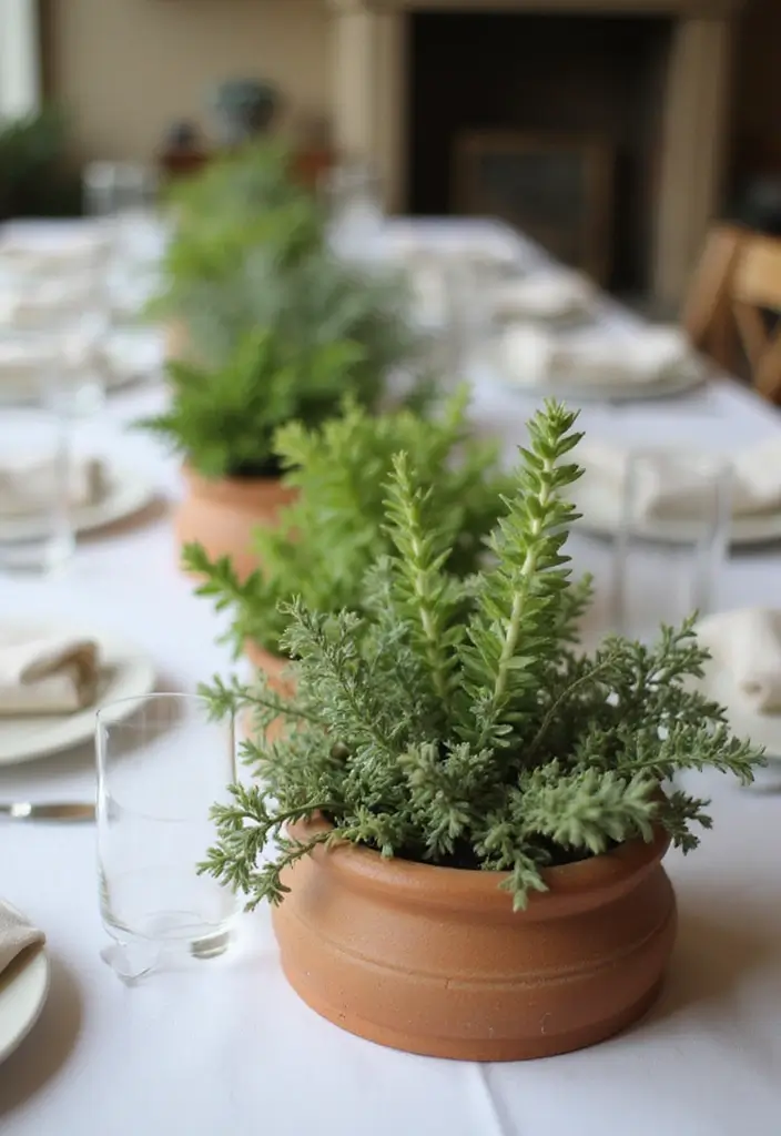 30 Wedding Table Centerpieces That Make a Big Impact 6 30 Wedding Table Centerpieces That Make a Big Impact - 6. Potted Plants as Centerpieces
