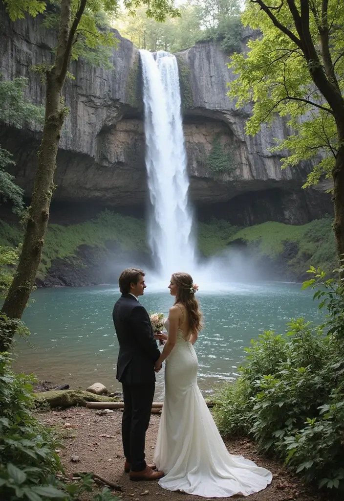 30 Wedding Venue Ideas That Suit Every Style and Budget 18 30 Wedding Venue Ideas That Suit Every Style and Budget - 18. Scenic Waterfalls