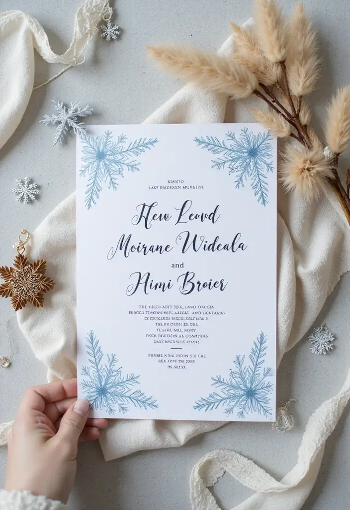 30 Winter Wedding Ideas That Feel Magical and Cozy - 21. Themed Invitations