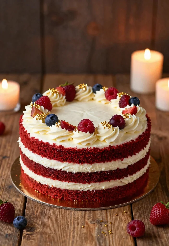 10 50th Anniversary Cake Ideas That Feel Meaningful and Elegant - 2. Classic Red Velvet with Cream Cheese Frosting 1