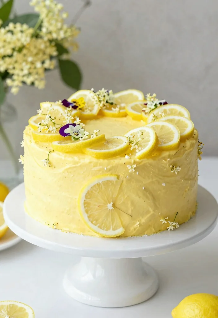 10 50th Anniversary Cake Ideas That Feel Meaningful and Elegant - 8. Citrus Lemon Cake with Elderflower 1