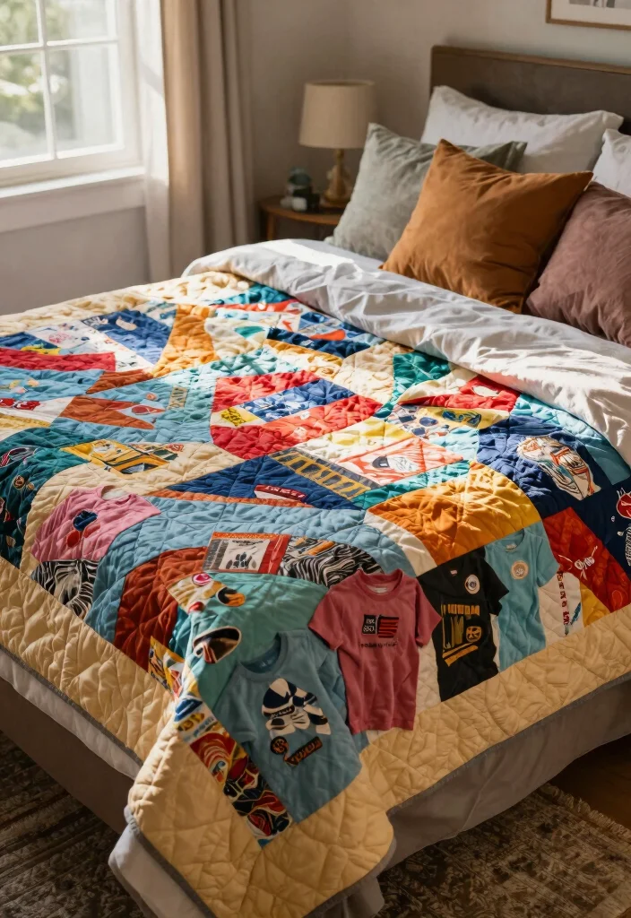 10 50th Anniversary Gift Ideas That Feel Personal and Timeless - 10. Memory Quilt from Old T-Shirts 1
