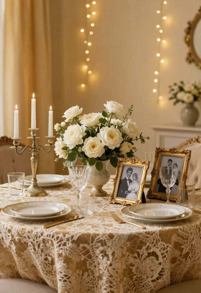 10 50th Anniversary Party Ideas That Celebrate Love and Legacy - 1. A Golden Glow: Decor Inspired by Vintage Elegance 1