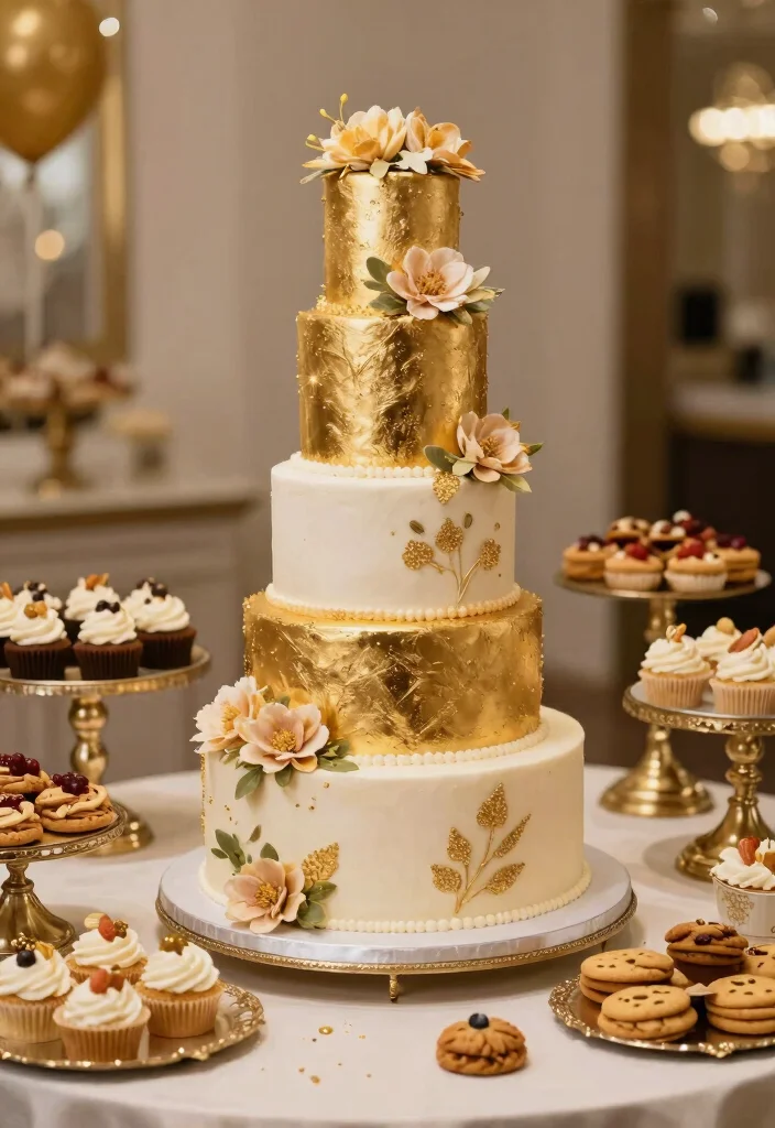 10 50th Anniversary Party Ideas That Celebrate Love and Legacy - 10. The Golden Cake: A Showstopper Dessert 1