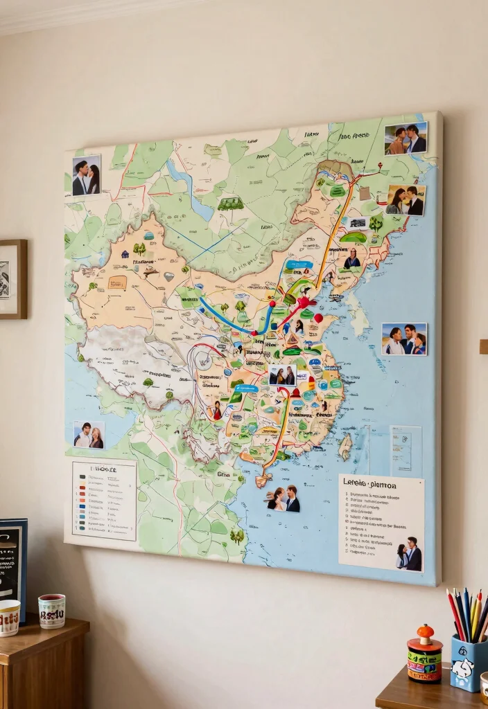 10 Anniversary Room Decoration Ideas for a Romantic Surprise - 10. Interactive Love Map 1