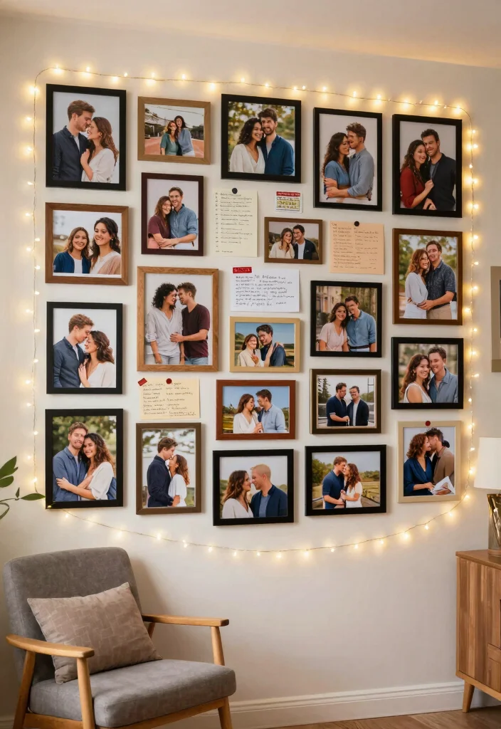 10 Anniversary Room Decoration Ideas for a Romantic Surprise - 3. Themed Love Wall 1
