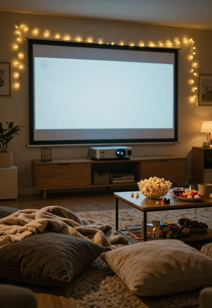 10 Anniversary Room Decoration Ideas for a Romantic Surprise - 5. Intimate Movie Night 1