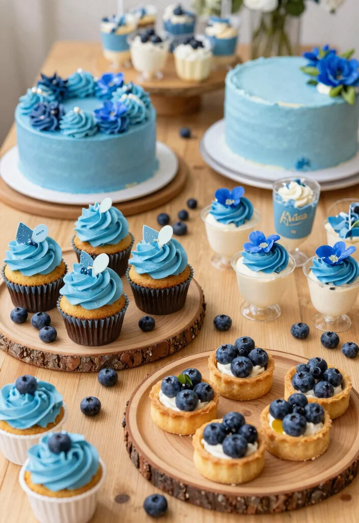 10 Blue Bridal Shower Ideas for a Fresh Modern Look - 7. Blue Dessert Table 1