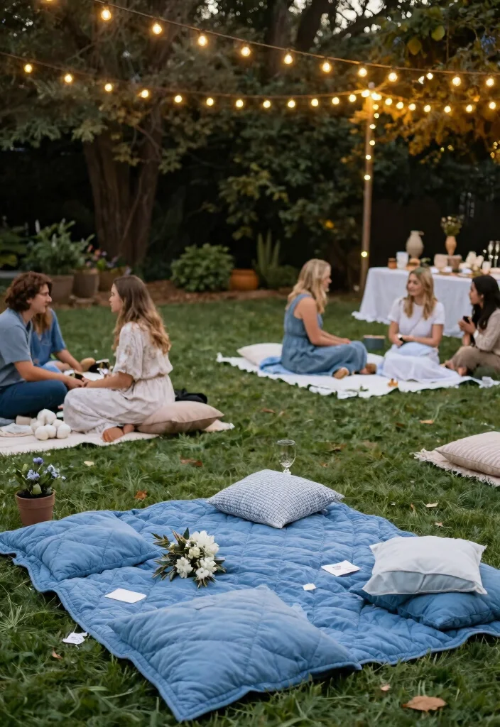 10 Blue Bridal Shower Ideas for a Fresh Modern Look - 8. Blue Quilt or Blanket Station 1