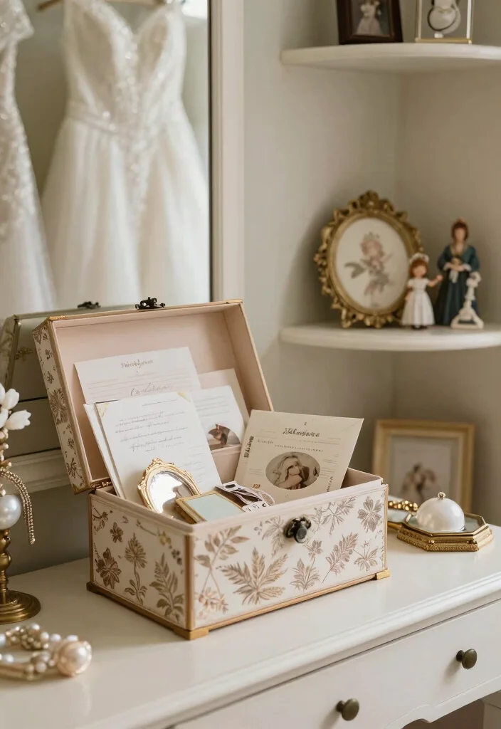 10 Bride Room Decoration Ideas That Feel Soft and Special - 10. Thoughtful Sentimental Keepsakes 1