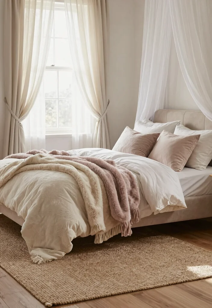 10 Bride Room Decoration Ideas That Feel Soft and Special - 3. Soft Textured Fabrics 1