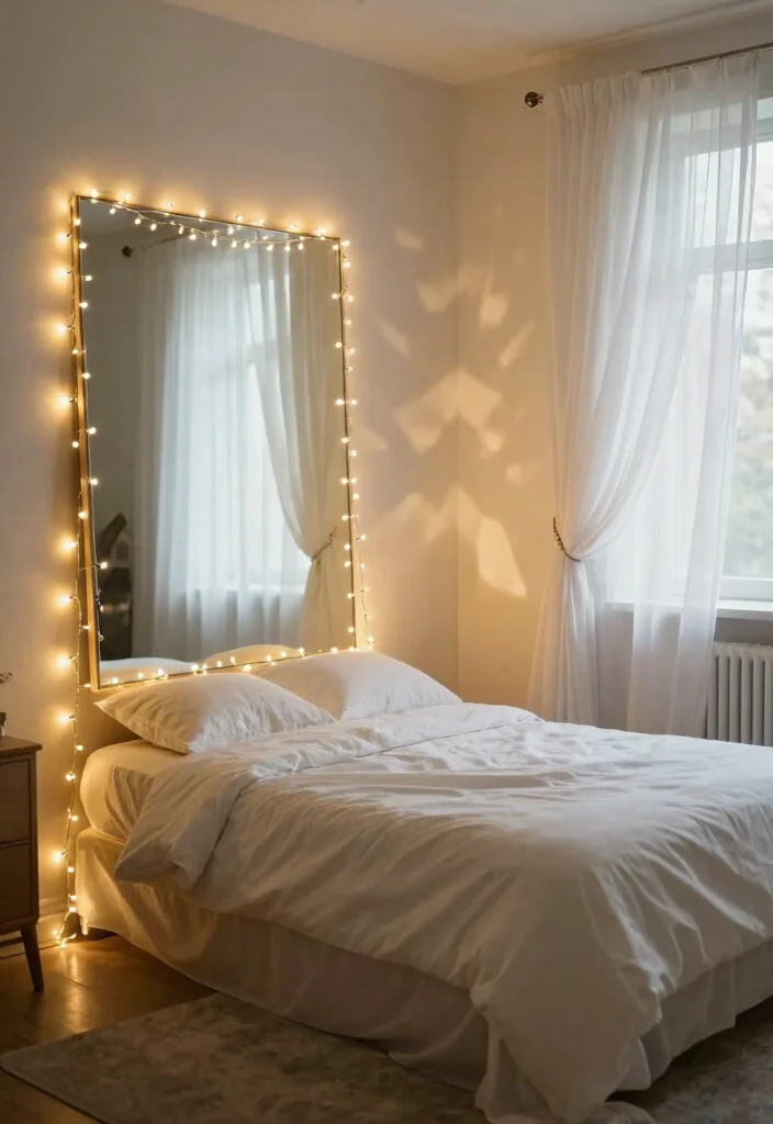 10 Bride Room Decoration Ideas That Feel Soft and Special - 4. Ambient Lighting with Fairy Lights 1