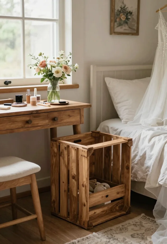 10 Bride Room Decoration Ideas That Feel Soft and Special - 7. Rustic Wood Accents 1