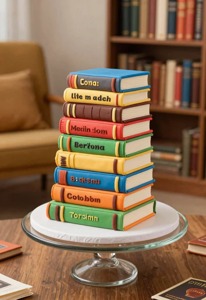 10 Graduation Cake Ideas That Feel Fun Personal and Celebration Ready - 2. Book Stack Cake 1