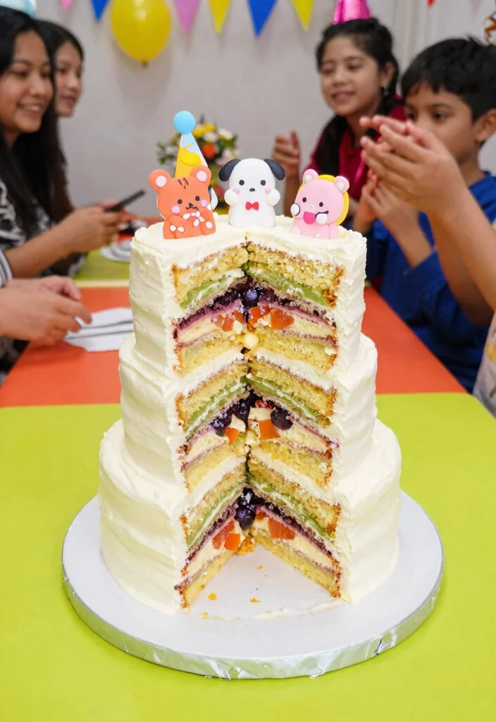 10 Graduation Cake Ideas That Feel Fun Personal and Celebration Ready - 8. Multi-Layered Cake with Surprise Fillings 1