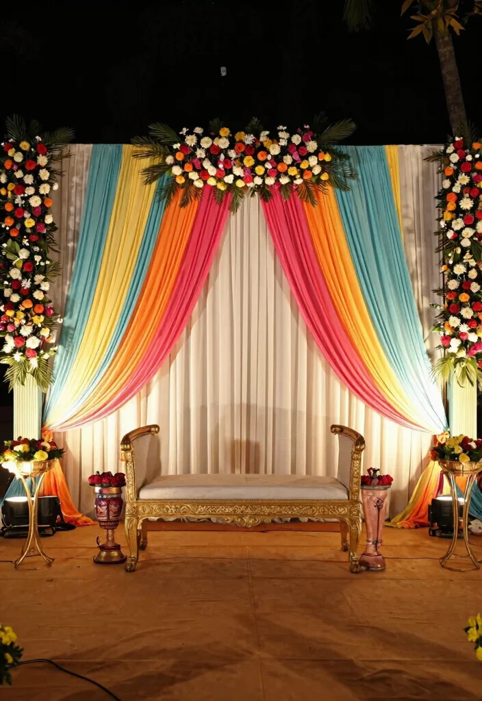 10 Seemantham Decoration Ideas with Traditional and Simple Details - 10. Themed Backdrops 1