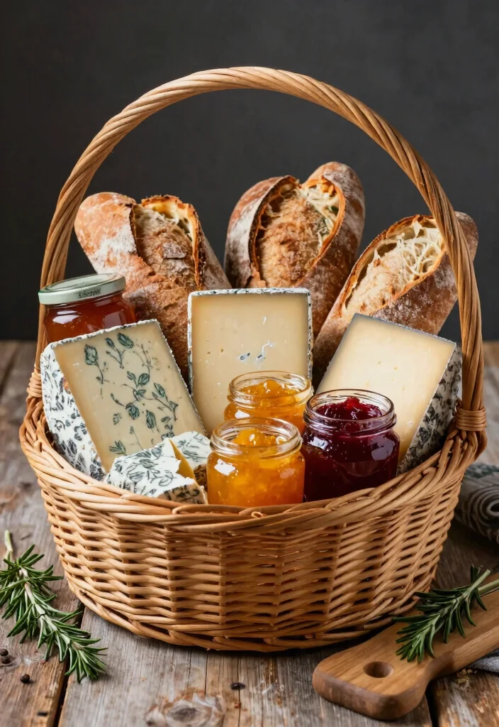 10 Wedding Basket Gift Ideas That Look Beautiful and Thoughtful - 4. Artisan Food Basket 1