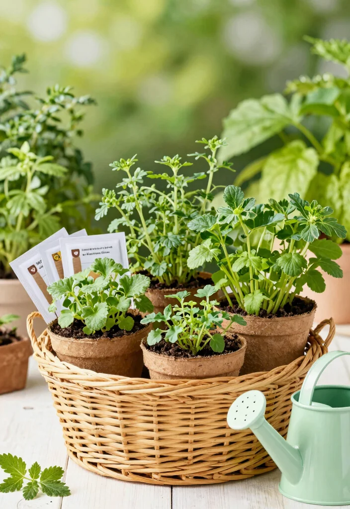 10 Wedding Basket Gift Ideas That Look Beautiful and Thoughtful - 5. DIY Herb Garden Basket 1