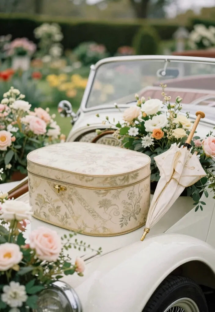 10 Wedding Car Decoration Ideas That Look Elegant in Photos - 10. Classic Vintage Touches 1