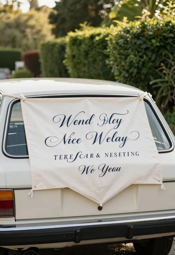 10 Wedding Car Decoration Ideas That Look Elegant in Photos - 9. Personalized Car Decorations 1