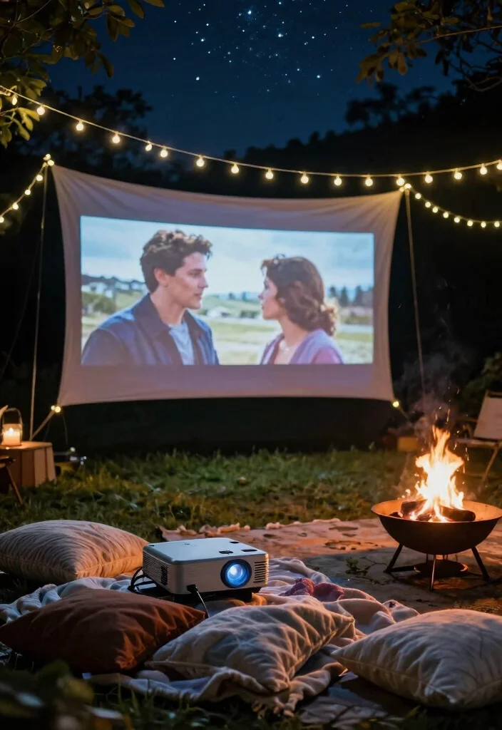 12 Anniversary Party Ideas That Feel Personal and Meaningful 45 12 Anniversary Party Ideas That Feel Personal and Meaningful - 5. A Romantic Movie Night Under the Stars 1