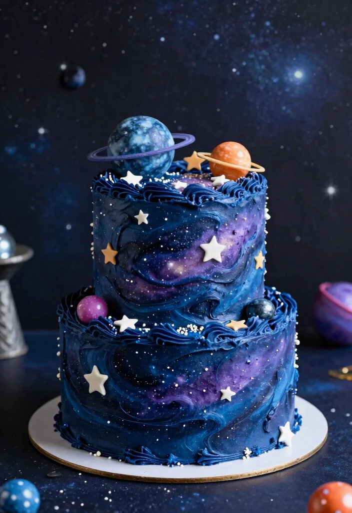 12 Birthday Cake Ideas That Look Amazing and Are Easy to Customize 5. Space Galaxy Cake 0