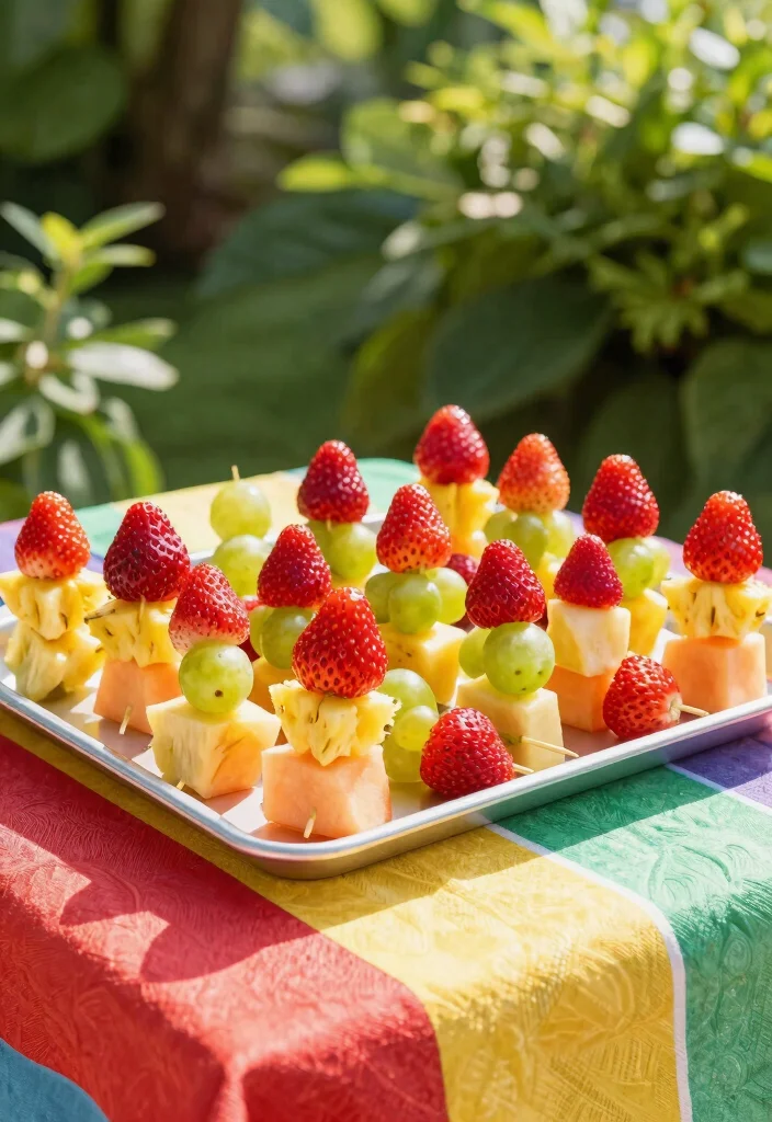12 Bridal Shower Food Ideas That Are Easy, Crowd-Pleasing, and Pretty - 7. Dainty Fruit Skewers 1