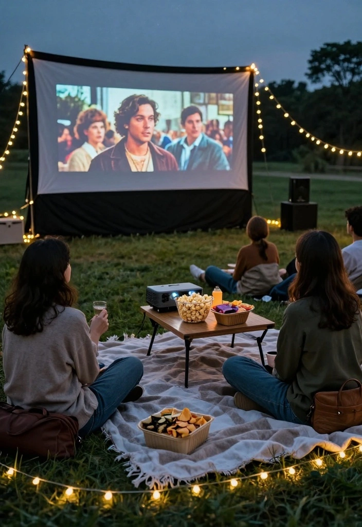 12 Bridal Shower Theme Ideas That Are Easy to Plan and Decorate - 11. Movie Night Under the Stars 1