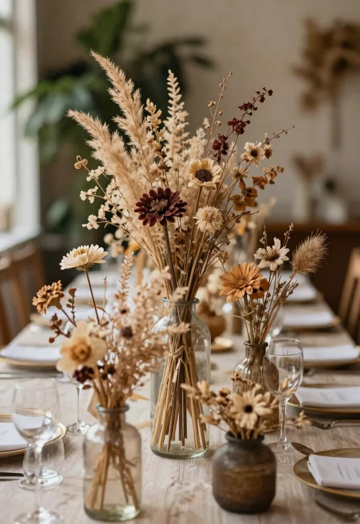 12 Eco-Friendly Bride To Be Decoration Ideas for an Intimate Celebration - 5. Dried Flower Arrangements 1