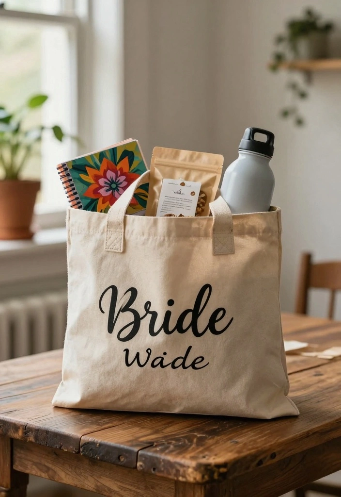 12 Eco Friendly Bride To Be Gift Ideas Perfect for Showers and Parties 3. Reusable Tote Bag with Wedding Planning Essentials 0
