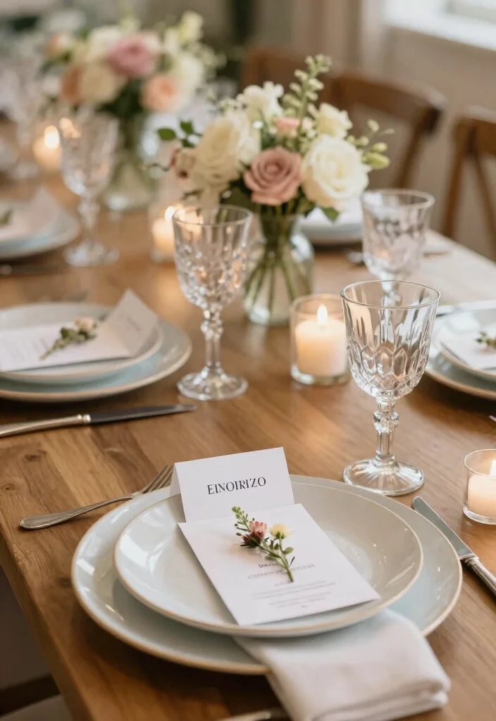 12 Engagement Party Decoration Ideas That Are Easy to Set Up - 4. Personalized Table Settings 1