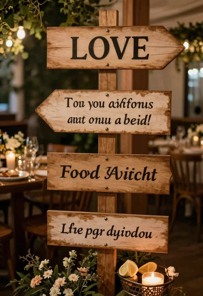 12 Engagement Party Decoration Ideas That Are Easy to Set Up - 8. Charming Signage 1